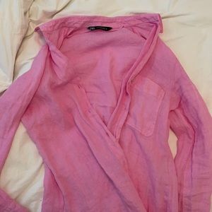 Zara pink button up